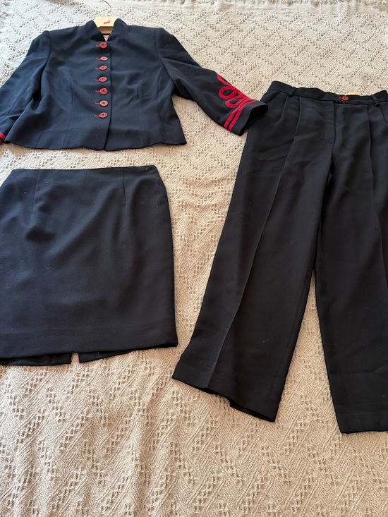 Mondi Pants - Mondi Navy 3-Piece Pantsuit Set with Red Trim